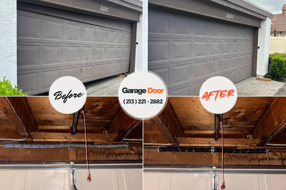 Before and after: garage door repair Francisville, KY